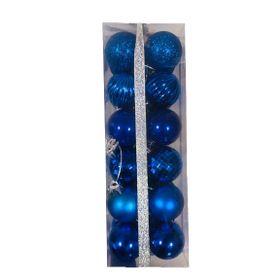 Event Party Store Parlement Mavi 4 cm 24'lü Plastik Yılbaşı Top Ağaç Süsü Set