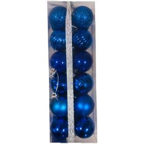 Event Party Store Parlement Mavi 4 cm 24'lü Plastik Yılbaşı Top Ağaç Süsü Set