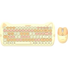 Everest Catty Mini KM-6285 Sarı TKL Kablosuz Klavye Mouse Seti