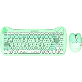 Everest Catty Mini KM-6285 Yeşil TKL Kablosuz Klavye Mouse Seti