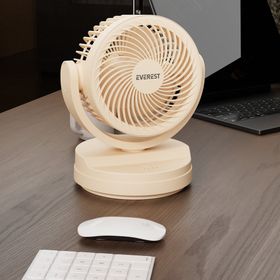 Everest EFN-509 3 Kademeli Hız 17.5 cm 3 Kanat Pervane ve Çerçeve Masaüstü USB Krem Vantilatör