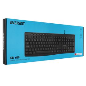 Everest KB-619 USB Kablolu Türkçe Q Standart Siyah Klavye