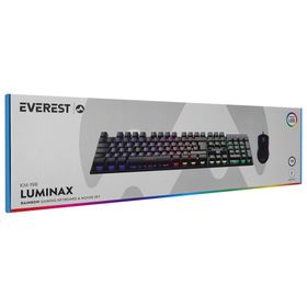 Everest KM-198 Luminax Rainbow Işıklı Türkçe Q USB Kablolu Gaming Klavye ve Mouse