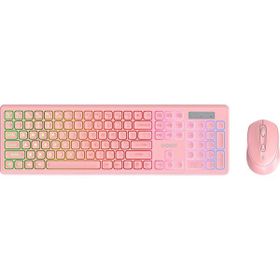 Everest KM-319BT Pembe Kablosuz Klavye Mouse Seti