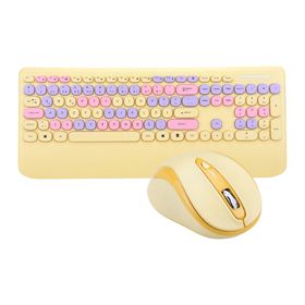 Everest KM-6281 Candy Sarı Renkli Tuşlu Kablosuz Q Multimedia Klavye + Mouse Set
