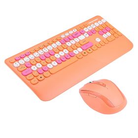 Everest KM-6281 Candy Turuncu Renkli Tuşlu Kablosuz Q Multimedia Klavye + Mouse Set