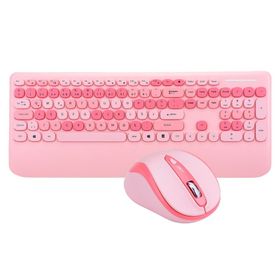 Everest KM-6281 Pembe Kablosuz Multimedia Q Klavye Mouse Set