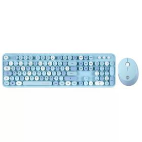 Everest KM-6282 Round Renkli Tuşlu Mavi Kablosuz Q Multimedia Klavye + Mouse Set