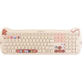 Everest KM-6283 Catty Sarı Renkli Tuşlu Kablosuz Q Multimedia Klavye + Mouse + Pad Set