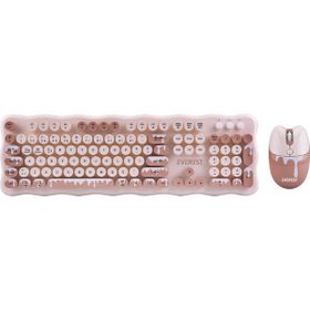 Everest KM-6286 Ice Cream Fildişi Kablosuz 2.4 + Bt Q Klavye + Mouse Set - Bej