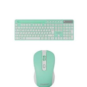 Everest KM-730 Yeşil Beyaz Kablosuz Q Multimedia Klavye + Mouse Set