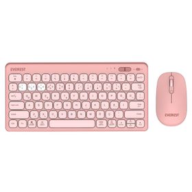 Everest Lumi KM-BT903 Pembe Kablosuz Klavye Mouse Seti