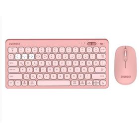 Everest Lumi KM-BT903 Pembe Kablosuz Klavye Mouse Seti