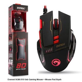 Everest SGMX10 USB Gaming Mouse + Mouse Pad