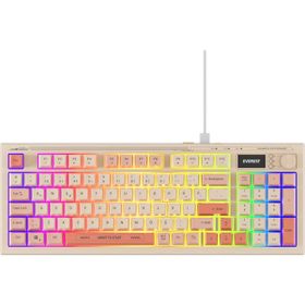 Everest Silent Pro KB-79 Bej-Pembe-Turuncu RGB Membrane Switch Kablolu Gaming Klavye