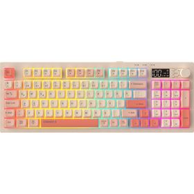 Everest Silent Pro KB-85 Bej-Pembe-Turuncu RGB Membrane Switch Kablolu/Kablosuz Gaming Klavye