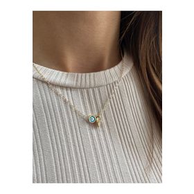Everglow Jewelry F Harfli Üç Boyutlu Altın Kaplama Kararmaz Gold Kolye