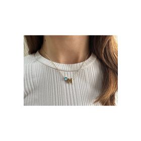 Everglow Jewelry M Harfli Üç Boyutlu Altın Kaplama Kararmaz Gold Kolye