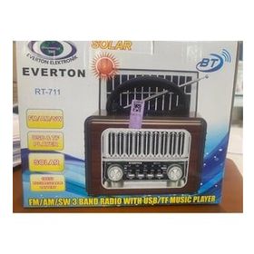 Everton RT-711-Usb-Tf-Am-Fm-Sw-Tws-Usb Güneş Eenerjili Nostaljik Radyo