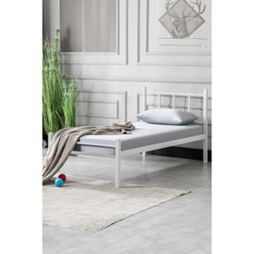 Evger K90 Beyaz Metal 90x190 CM Tek Kişilik Karyola
