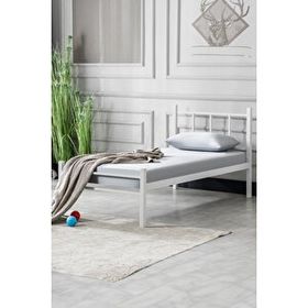 Evger K90 Beyaz Metal 90x190 CM Tek Kişilik Karyola