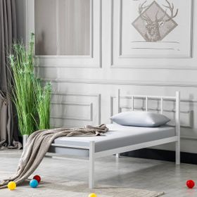 Evger K90 Beyaz Metal 90x190 CM Tek Kişilik Karyola