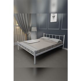 Evger K90 Beyaz Metal Çift Kişilik Yataksız 160x200 cm Karyola