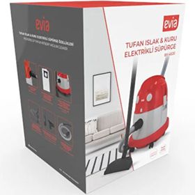 Evia BY-4520 Kırmızı 2200W Islak Kuru Toz Torbalı Elektrikli Süpürge