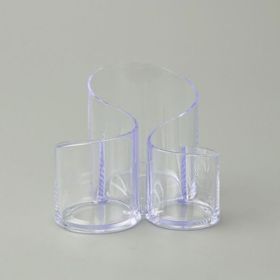 Evidea 15 x 15 x 13 Cm Şeffaf Simple Living 3 Gözlü Pratik Makyaj Organizeri