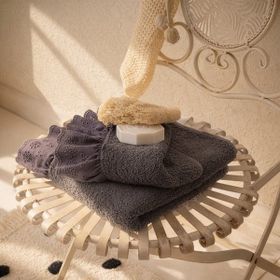 Evidea 50x90 CM Soft Fırfırlı Antrasit Yüz Havlusu