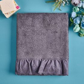 Evidea 50x90 CM Soft Fırfırlı Antrasit Yüz Havlusu