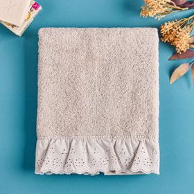 Evidea 50x90 CM Soft Fırfırlı Krem Yüz Havlusu