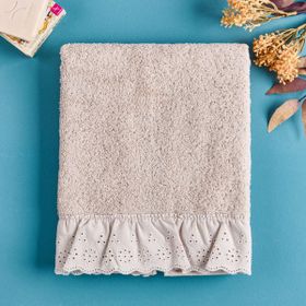 Evidea 50x90 CM Soft Fırfırlı Krem Yüz Havlusu