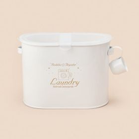 Evidea Bath 12 lt Beyaz 2 Bölmeli Plastik Kapaklı Metal Deterjan Kutusu