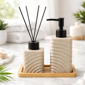 Evidea Bath Bej 2'li Stantlı Banyo Aksesuar Seti
