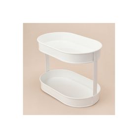 Evidea Bath Beyaz 32.5x19 cm 2 Katlı Oval Organizer