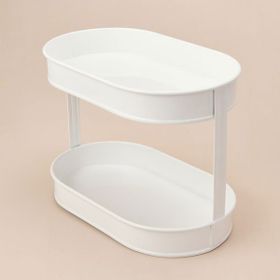 Evidea Bath Beyaz 32.5x19 cm 2 Katlı Oval Organizer