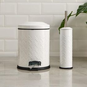 Evidea Bath Desenli Beyaz 2'li Banyo Seti