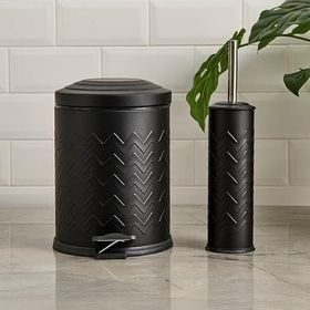 Evidea Bath Desenli Siyah 2'li Banyo Seti