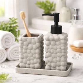Evidea Bath Gri 2'li Stantlı Banyo Aksesuar Seti