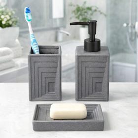 Evidea Bath Gri 3'lü Banyo Aksesuar Seti