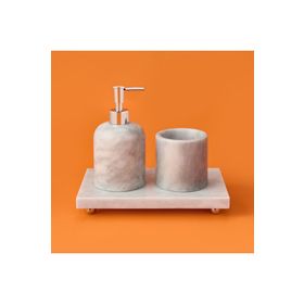 Evidea Bath Gri 3'lü Mermer Banyo Seti