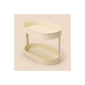 Evidea Bath Krem 32.5x19 cm 2 Katlı Oval Organizer