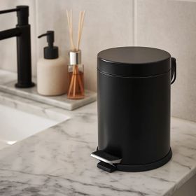 Evidea Bath Siyah 5 lt Pedallı Çöp Kovası
