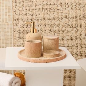 Evidea Bath Traverten 5'li Mermer Banyo Seti
