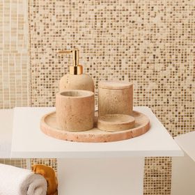 Evidea Bath Traverten 5'li Mermer Banyo Seti