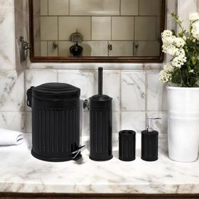 Evidea Bath Vintage Siyah 4'lü Banyo Seti