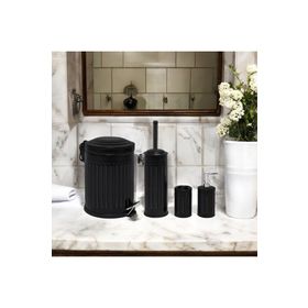 Evidea Bath Vintage Siyah 4'lü Banyo Seti