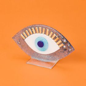 Evidea Deco Blau Mavi 15 cm Cam Dekor