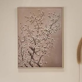 Evidea Deco Bloom Krem 100x75 cm Kanvas Tablo